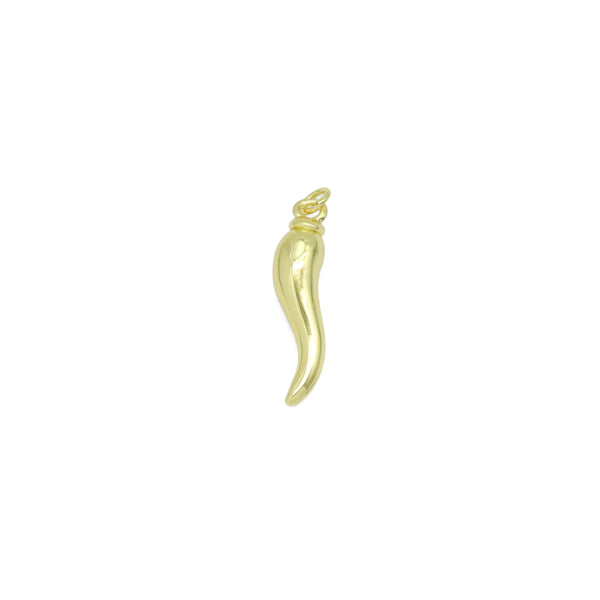 Gold Chili Shape Charm Pendant, Sku#LK1063