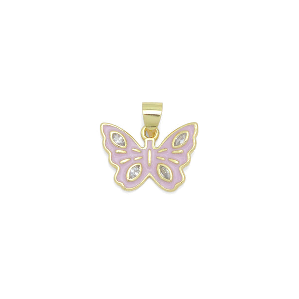 Pale Purple Pink Butterfly Charm Pendant, Sku#LK1065