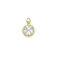 Square big diamond CZ Rhombus Charm Pendant, Sku#LK1076