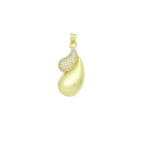 Gold CZ Double Teardrop Shape Charm Pendant, Sku#LK1095