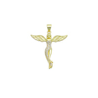 Gold CZ Angel Charm Pendant, Sku#LK1096