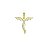 Gold CZ Angel Charm Pendant, Sku#LK1096