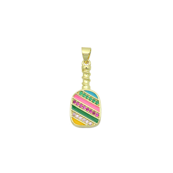 Gold Colorful CZ Enamel Buttle Charm Pendant, Sku#LK1098