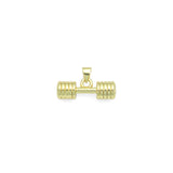 Gold Dumbell Charm Pendant, Sku#Lk1108