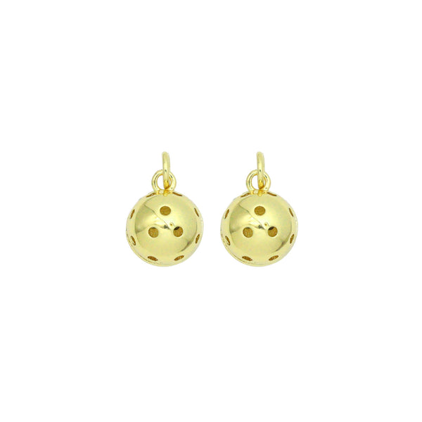 Gold Hollow Out Round Ball Shape Charm Pendant, Sku#LK1110