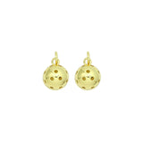 Gold Hollow Out Round Ball Shape Charm Pendant, Sku#LK1110