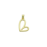 Gold unbalanced Heart Shape Charm Pendant, Sku#LK1114