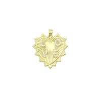 Clear CZ Gold Love On Heart Shape Charm Pendant, Sku#LK1117