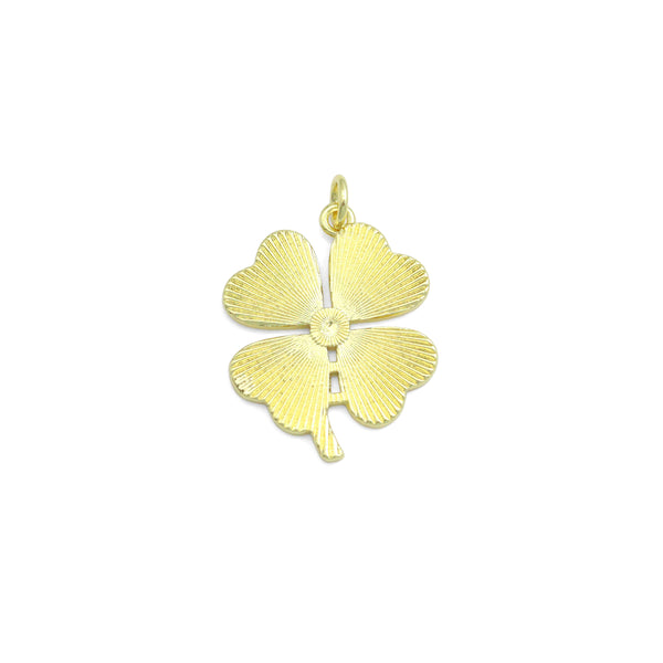 Gold Clover Shape Charm Pendant, Sku#LK1123