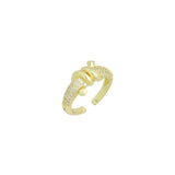 Twisted Rope CZ Adjustable Ring, Sku#LK1131