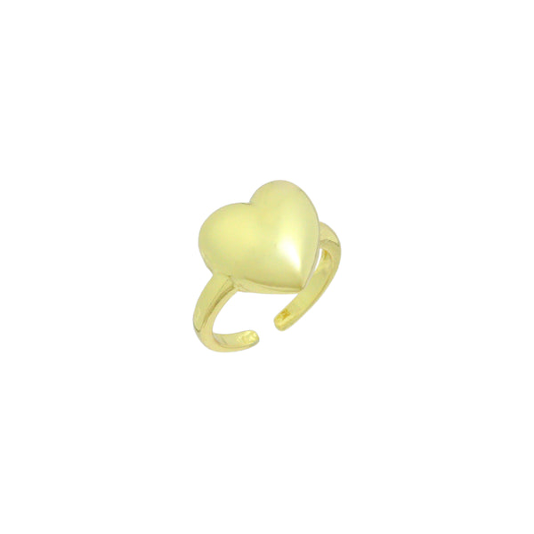 Gold Heart Statement Adjustable Ring, Sku#LK1133