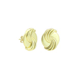 Gold Swirl Oval Stud Earrings, Sku#LK1138