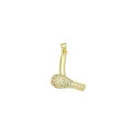 Clear CZ Hair Dryer Charm Pendant, Sku#LK1147