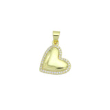 Clear CZ shinny Heart Charm Pendant, Sku#LK1152