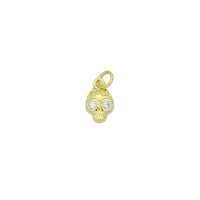 Cute CZ Skull Head Charm Pendant, Sku#LK1155