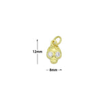 Cute CZ Skull Head Charm Pendant, Sku#LK1155