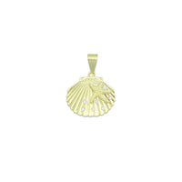 CZ Gold Starfish On Shell Charm Pendant, Sku#LK1159