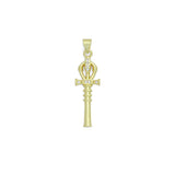 Clear CZ Gold Magic Stick Cross Key Charm Pendant, Sku#LK1164