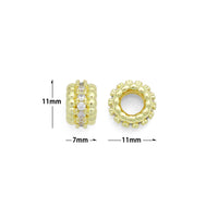 Clear CZ Large Hole Wheel Spacer Beads, Sku#LK1170