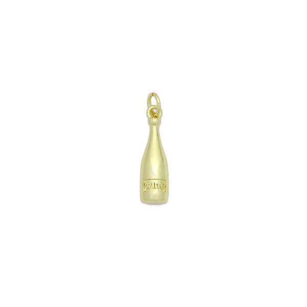 Gold Wine Bottle Charm Pendant, Sku#LK1178