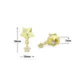 Puffy 3D Five Point Star Charm Pendant, Sku#LK1181