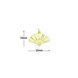 Gold Fan Shape Charm Pendant, Sku#LK1182