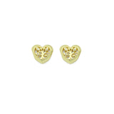 CZ Gold Hollow Out Tree On Heart Big hole Spacer Bead, Sku#LK1186