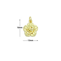 Gold 3D Flower Charm Pendant, Sku#LK1187