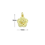 Gold 3D Flower Charm Pendant, Sku#LK1187