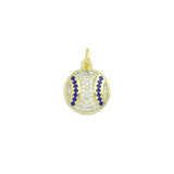 CZ Enamel baseball Charm Pendant, Sku#LK1188