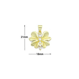 CZ Gold Petal Flower Dragonfly Charm Pendant, Sku#LK1190