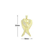 CZ Gold Huggie Angel Wings Charm Pendant, Sku#LK1192