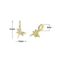 Clear CZ Gold Dragonfly Big Hole Charm Pendant, Sku#LK1194