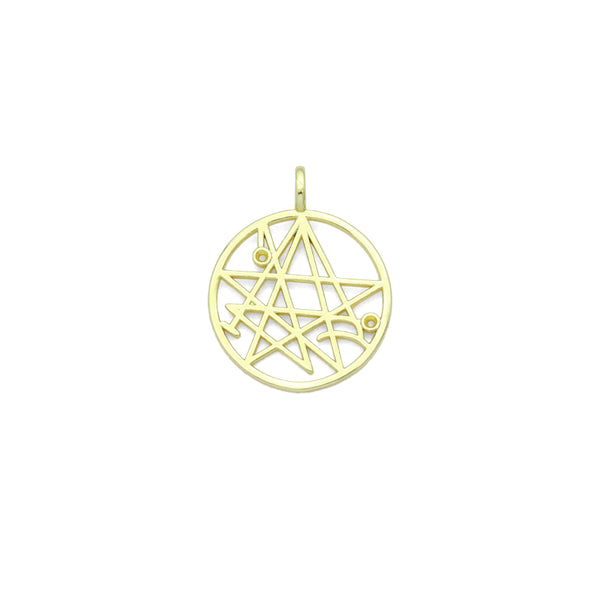 Filigree Star Round Charm Pendant, Sku#LK1196