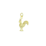 CZ Gold Rooster Charm Pendant, Sku#LK1197