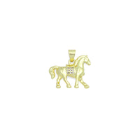 CZ Gold Horse Charm Pendant, Sku#LK1198