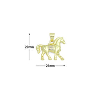 CZ Gold Horse Charm Pendant, Sku#LK1198