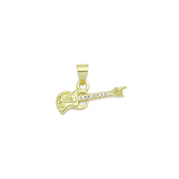 CZ Gold Guitar Charm Pendant, Sku#LK1199