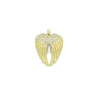 CZ Gold Angel Wings Charm Pendant, Sku#LK1201