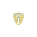 CZ Gold Angel Wings Charm Pendant, Sku#LK1201