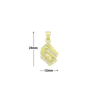 Clear CZ Gold FACE Book  Charm Pendant, Sku#LK1203