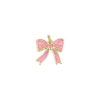 Pink Enamel Bow Charm Pendant,Sku#LK1209