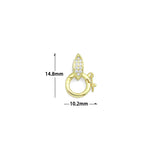 Clear CZ Charm Pendant Holder Clasp,Sku#LK1212