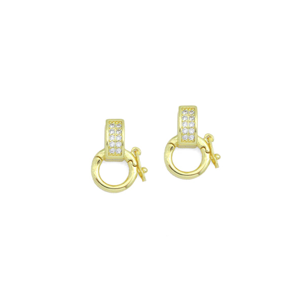 Clear CZ Charm Holder Clasp,Sku#LK1213