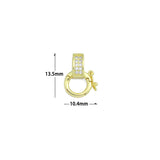 Clear CZ Charm Holder Clasp,Sku#LK1213