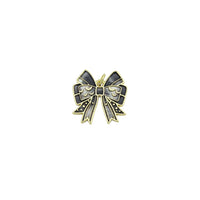 Black white Enamel Gold bow Charm Pendant,Sku#LK1215