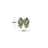 Black white Enamel Gold bow Charm Pendant,Sku#LK1215