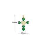 Black Clear Red Green Heart Cross Mary Charm Pendant,Sku#LK1219