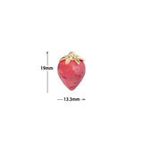 Red Enamel Strawberry Charm Pendant,Sku#LK1227