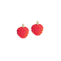 Red Enamel  Litchi Charm Pendant,Sku#LK1230